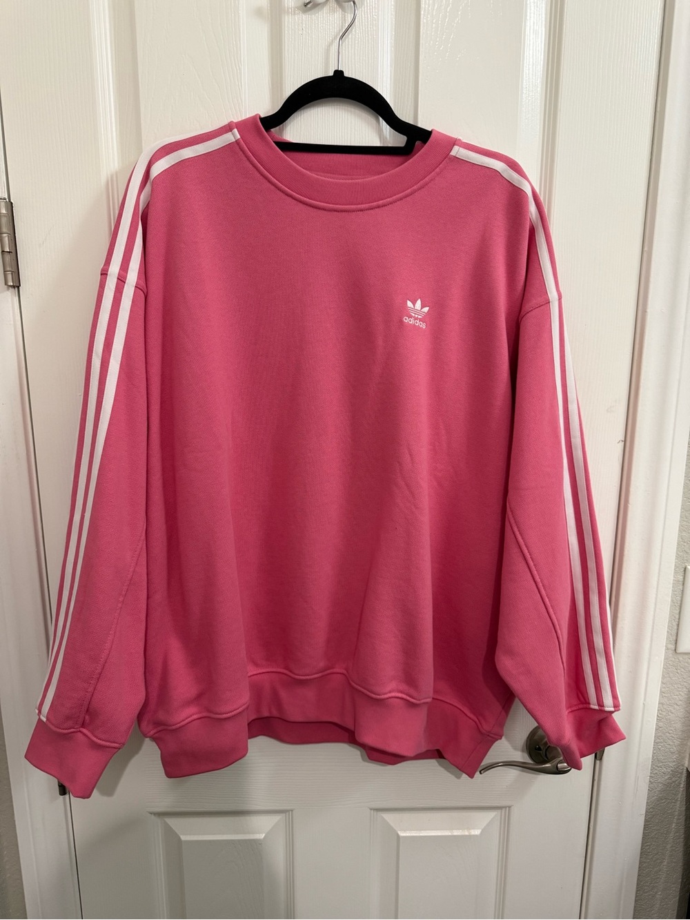 Adidas Women’s Pink Trefoil Oversized Sweatshirt